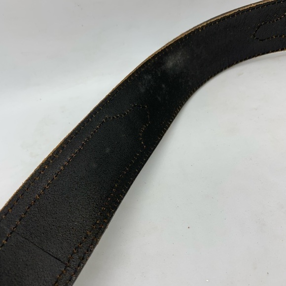 Nocona Flower Embossed Calf Hair Leather Belt with Silver Tone Buckle K549 SZ 36 - Picture 7 of 9